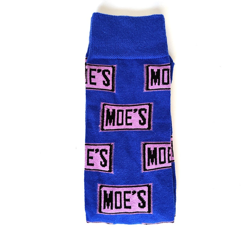 Simpsons Cartoon Anime Funny Socks Men Hip Hop Print Novelty Crazy Sokken Hip Hop Unisex Comfortable Skateboard Happy Meias