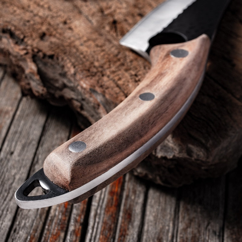 Stainless Steel Kitchen Boning Knife Fishing Knife Meat Cleaver Handmade Forged Chef Outdoor Cooking Cutter Butcher Knife Tool