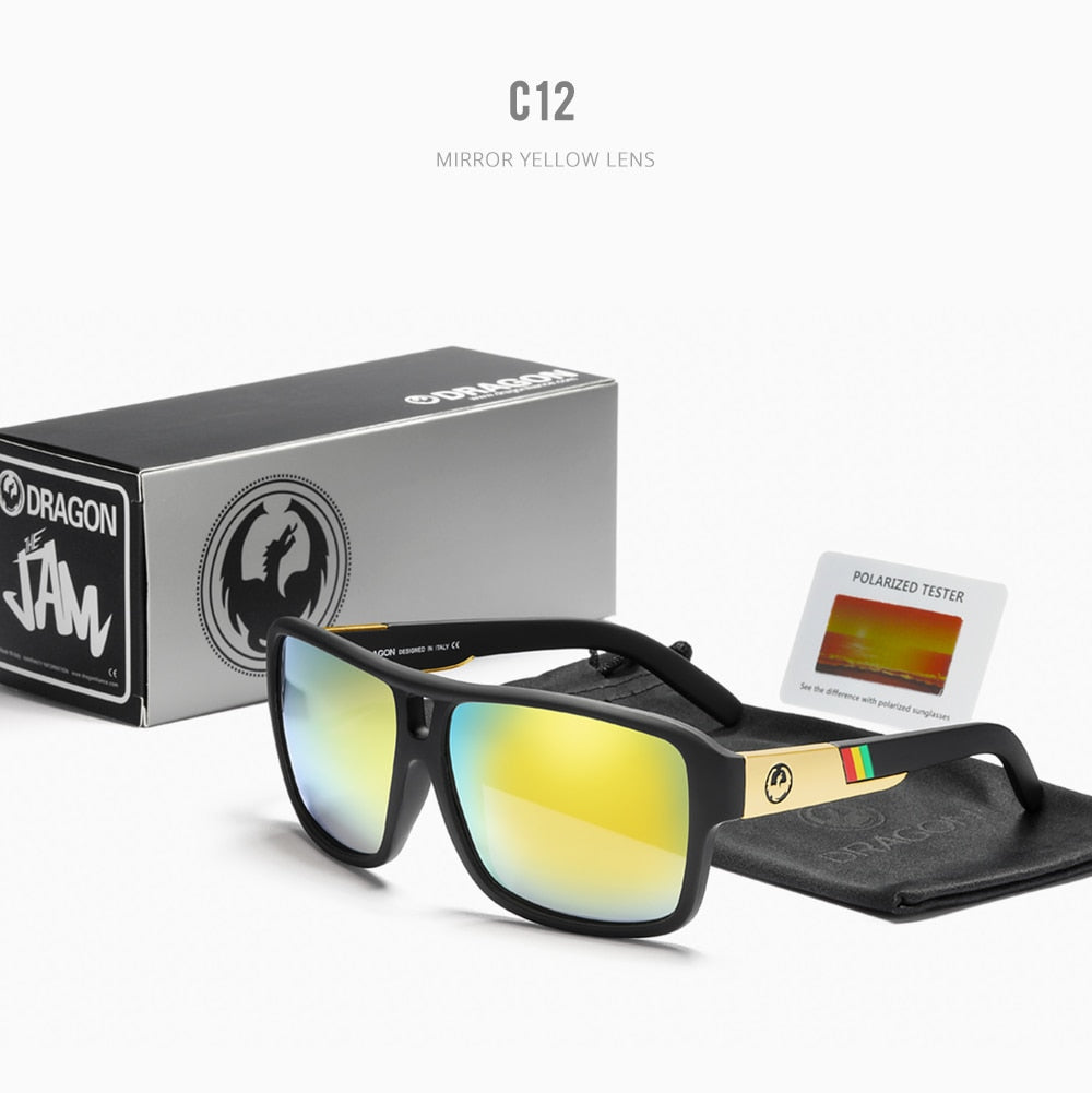 Gafas de sol polarizadas para hombre y mujer, diseño cuadrado Jam, gafas de sol deportivas negras para hombre, gafas de sol polarizadas para hombre
