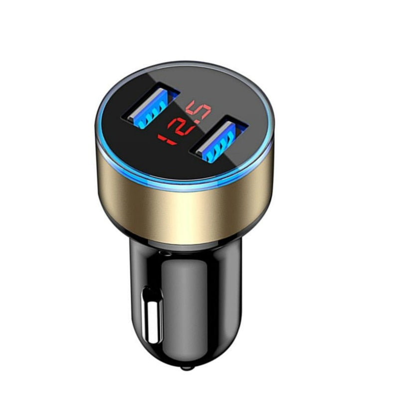 Car Charger 3.1A LED Display USB Phone Charger for Xiaomi Samsung IPhone 12 11 Pro 7 8 Plus Mobile Phone Adapter Car-Charger