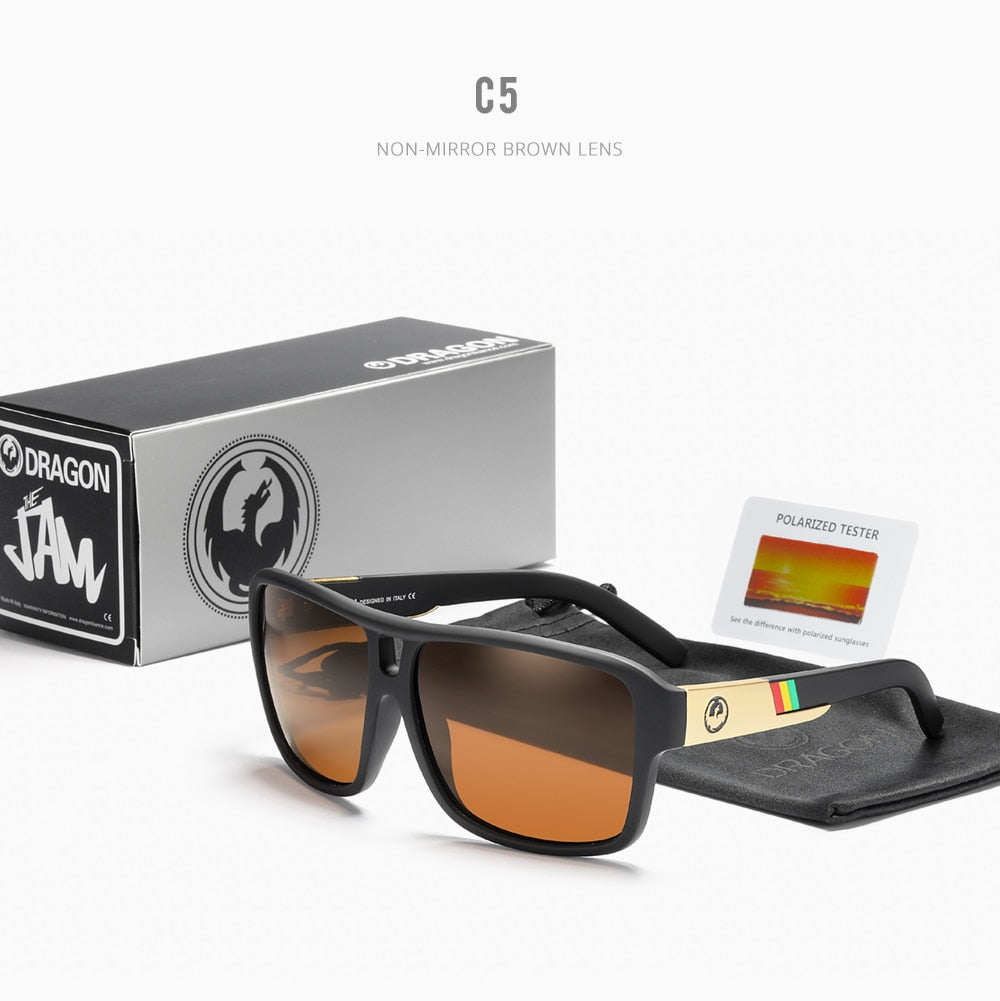 Gafas de sol polarizadas para hombre y mujer, diseño cuadrado Jam, gafas de sol deportivas negras para hombre, gafas de sol polarizadas para hombre
