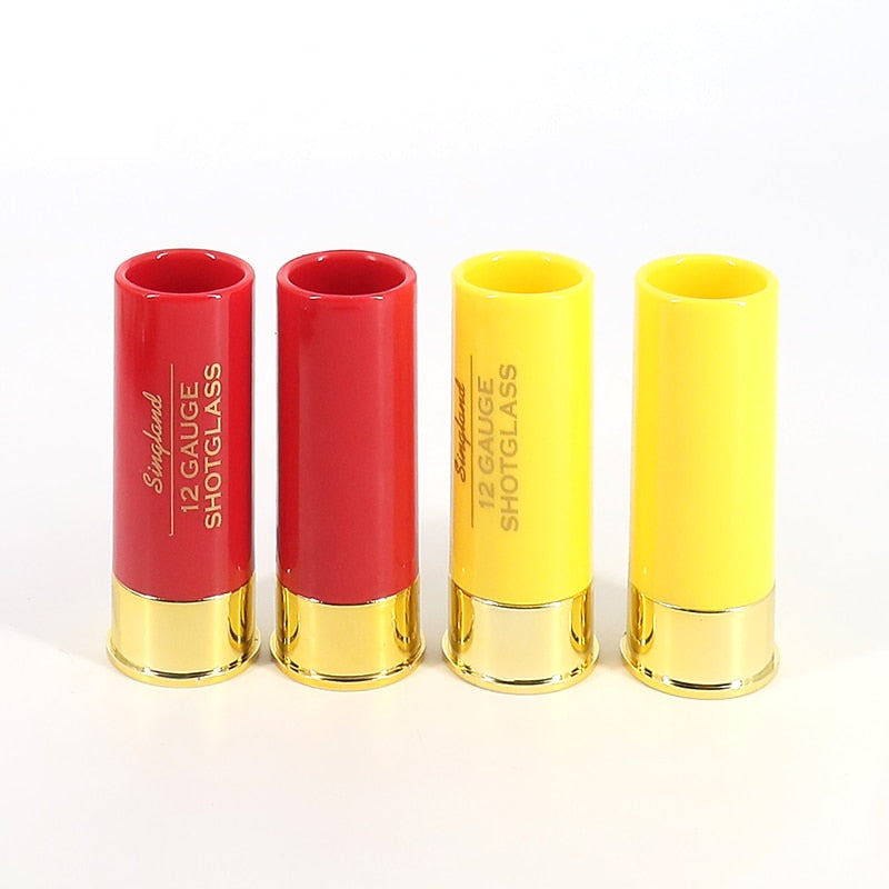 Christmas 12 Gauge Shotgun Shell Shot Glasses Set of 4 Funny Gun Hunting Shooting Outdoor Father's Day Dad Novelty Gift Drinking