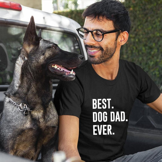 Best Dog Dad Ever Sarcastic Novelty Men Graphic Funny T Shirt Cute Dog Father Humor T-Shirt Animal Lover Gift Shirt