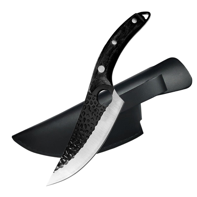 Stainless Steel Kitchen Boning Knife Fishing Knife Meat Cleaver Handmade Forged Chef Outdoor Cooking Cutter Butcher Knife Tool