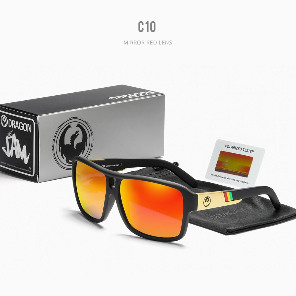 Gafas de sol polarizadas para hombre y mujer, diseño cuadrado Jam, gafas de sol deportivas negras para hombre, gafas de sol polarizadas para hombre