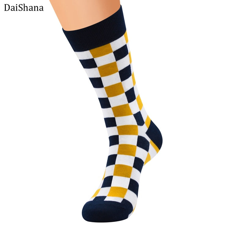 Harajuku Street Fashion Trendly Women Socks Black and White Squares Pattern Socks Men Novelty Skateboard Funny Cotton Socks