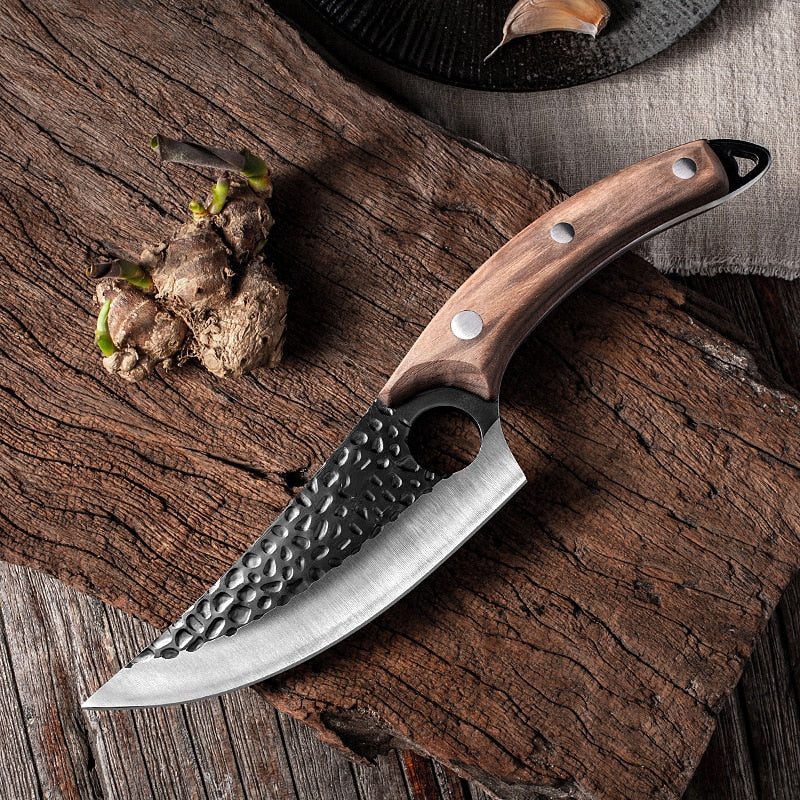 Stainless Steel Kitchen Boning Knife Fishing Knife Meat Cleaver Handmade Forged Chef Outdoor Cooking Cutter Butcher Knife Tool