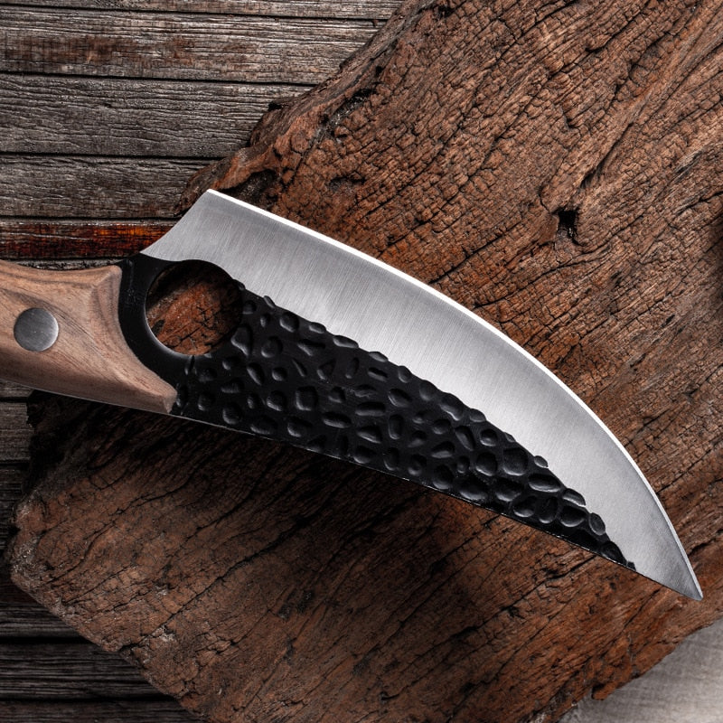 Stainless Steel Kitchen Boning Knife Fishing Knife Meat Cleaver Handmade Forged Chef Outdoor Cooking Cutter Butcher Knife Tool