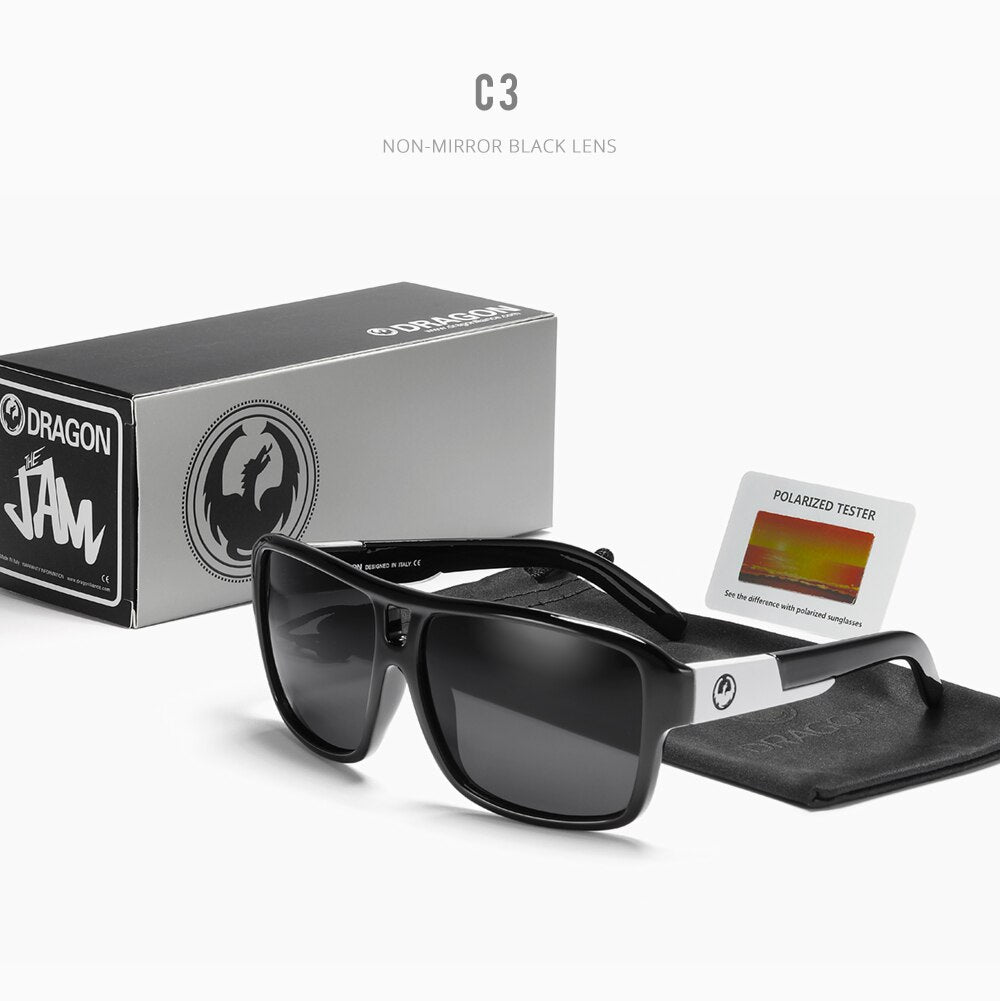 Gafas de sol polarizadas para hombre y mujer, diseño cuadrado Jam, gafas de sol deportivas negras para hombre, gafas de sol polarizadas para hombre