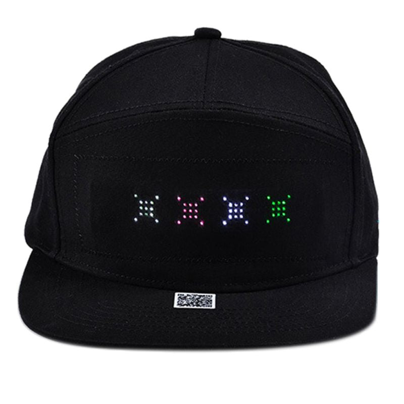 Unisex Bluetooth LED Mobile Phone APP Controlled Baseball Hat Scroll Message Display Board Hip Hop Street Snapback Cap