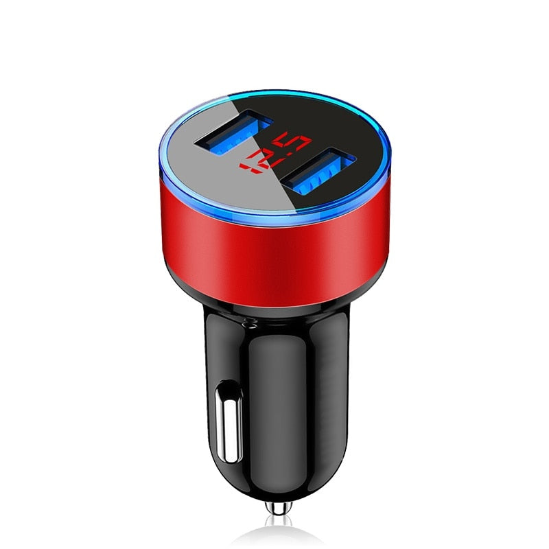 Car Charger 3.1A LED Display USB Phone Charger for Xiaomi Samsung IPhone 12 11 Pro 7 8 Plus Mobile Phone Adapter Car-Charger