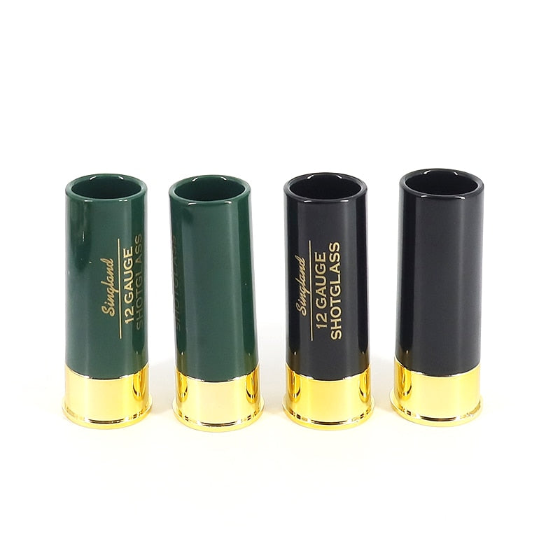 Christmas 12 Gauge Shotgun Shell Shot Glasses Set of 4 Funny Gun Hunting Shooting Outdoor Father's Day Dad Novelty Gift Drinking