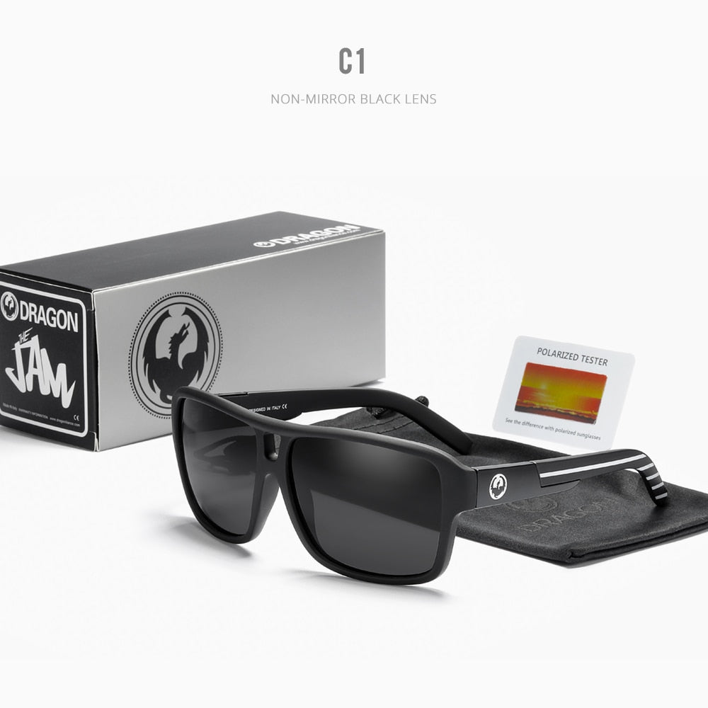 Gafas de sol polarizadas para hombre y mujer, diseño cuadrado Jam, gafas de sol deportivas negras para hombre, gafas de sol polarizadas para hombre
