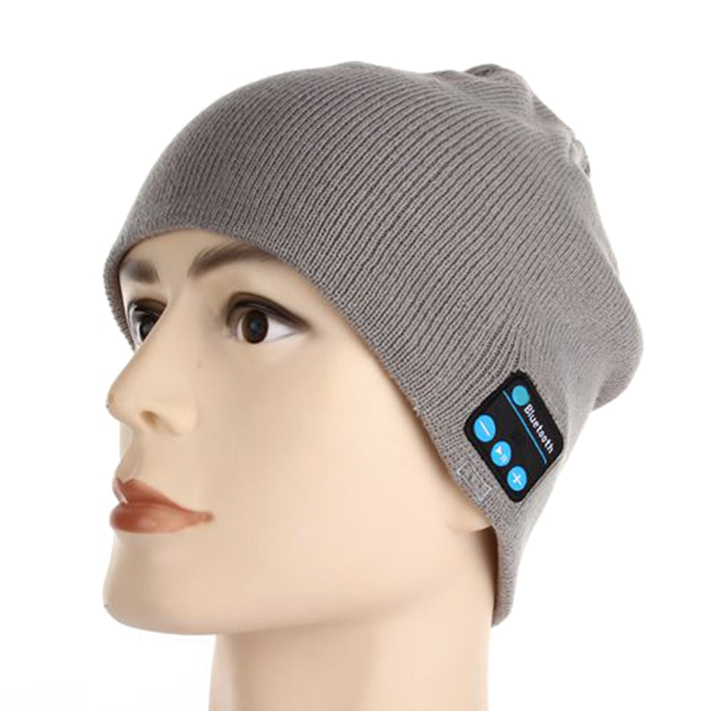 Winter Bluetooth-compatible USB Rechargeable Music Headset Warm Knitting Beanie Hat Cap