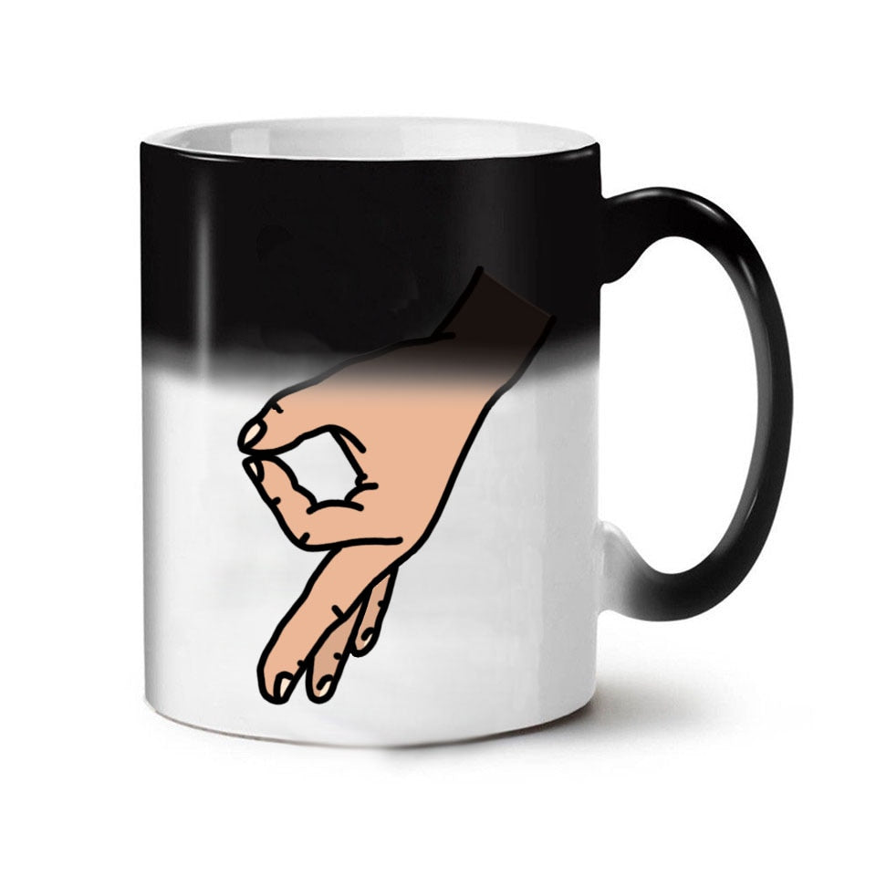 CIRCLE GAME Coffee Mugs Friends Gifts Magic Temperature Heat Sensitive Creative OK Color Changing Cup mug free shipping