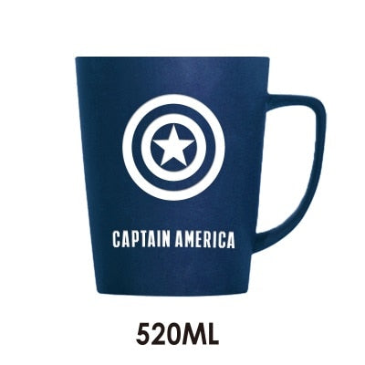 350ML/520ML Super Hero Avenger Infinity Mugs With Cover and Spoon Pure Color Mugs Cup Kitchen Tool Gift