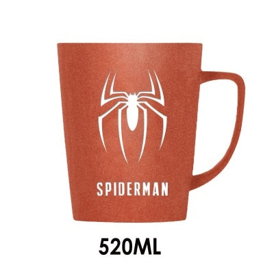 350ML/520ML Super Hero Avenger Infinity Mugs With Cover and Spoon Pure Color Mugs Cup Kitchen Tool Gift