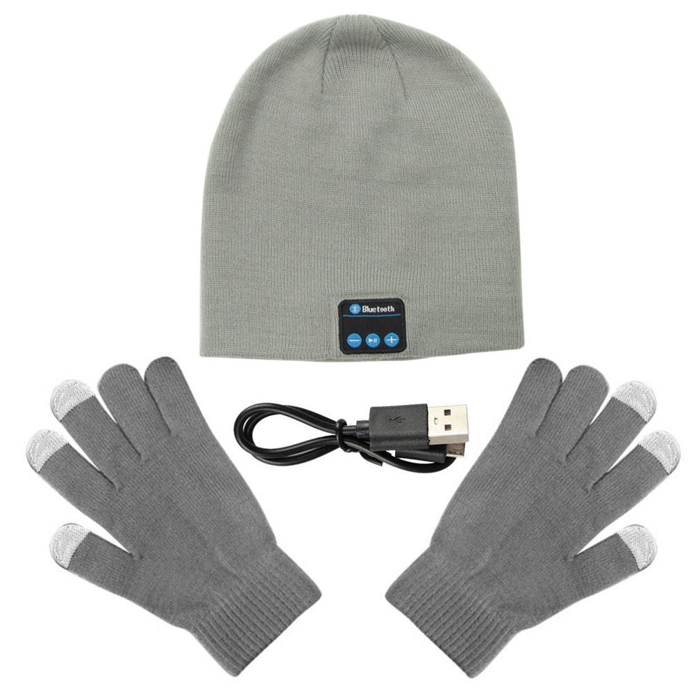 Bluetooth Headphone Winter Hat Warm Beanie Music Cap With Gloves Wireless Bluetooth Earphone Speaker With Mic Sport Hat Headset