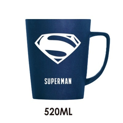 350ML/520ML Super Hero Avenger Infinity Mugs With Cover and Spoon Pure Color Mugs Cup Kitchen Tool Gift