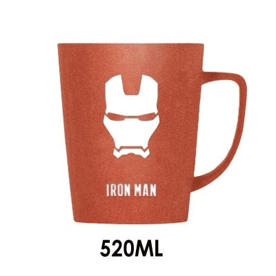 350ML/520ML Super Hero Avenger Infinity Mugs With Cover and Spoon Pure Color Mugs Cup Kitchen Tool Gift