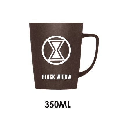 350ML/520ML Super Hero Avenger Infinity Mugs With Cover and Spoon Pure Color Mugs Cup Kitchen Tool Gift
