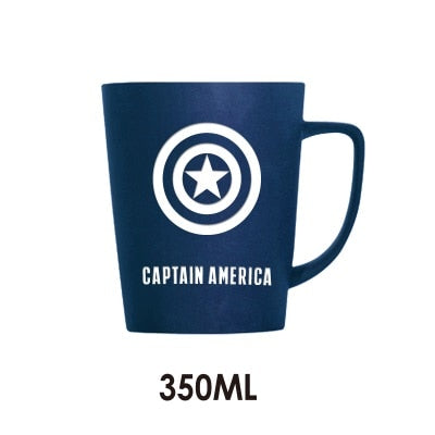 350ML/520ML Super Hero Avenger Infinity Mugs With Cover and Spoon Pure Color Mugs Cup Kitchen Tool Gift