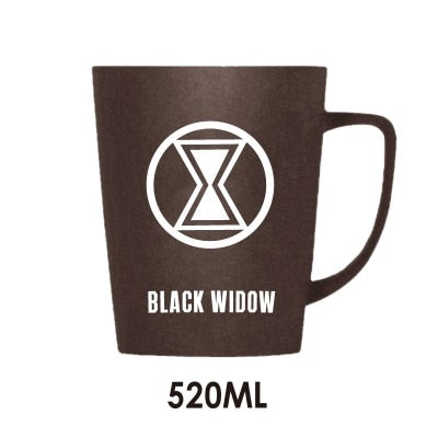 350ML/520ML Super Hero Avenger Infinity Mugs With Cover and Spoon Pure Color Mugs Cup Kitchen Tool Gift