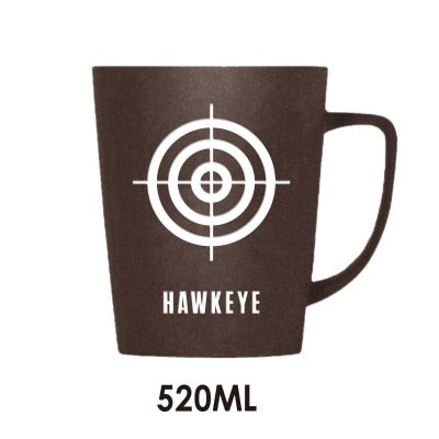 350ML/520ML Super Hero Avenger Infinity Mugs With Cover and Spoon Pure Color Mugs Cup Kitchen Tool Gift