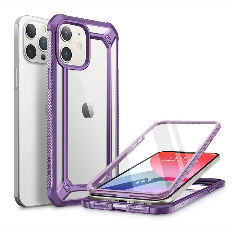 SUPCASE For iPhone 12 Case/For iPhone 12 Pro Case 6.1"(2020) UB EXO Pro Hybrid Clear Bumper Cover WITH Built-in Screen Protector