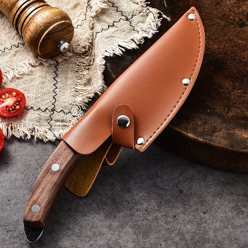 Stainless Steel Kitchen Boning Knife Fishing Knife Meat Cleaver Handmade Forged Chef Outdoor Cooking Cutter Butcher Knife Tool