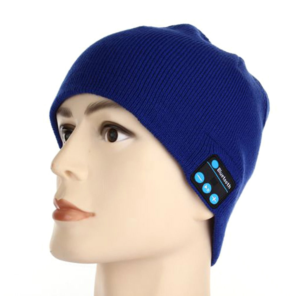 Winter Bluetooth-compatible USB Rechargeable Music Headset Warm Knitting Beanie Hat Cap