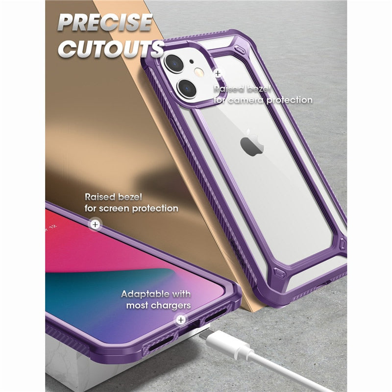 SUPCASE For iPhone 12 Case/For iPhone 12 Pro Case 6.1"(2020) UB EXO Pro Hybrid Clear Bumper Cover WITH Built-in Screen Protector