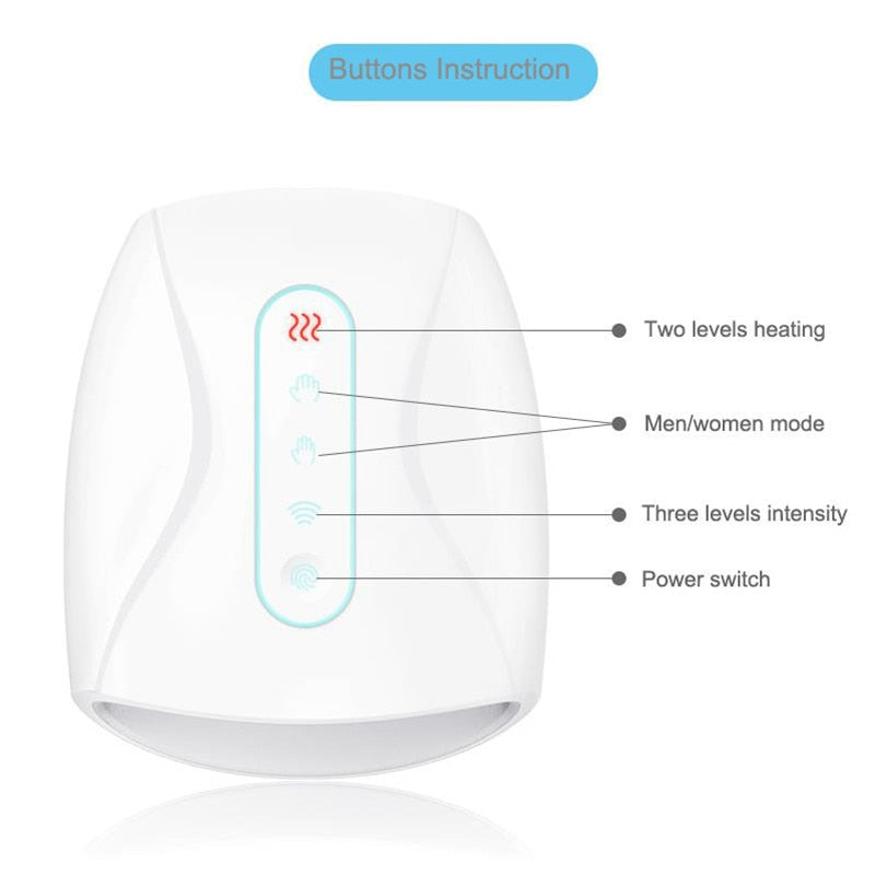 Dispositivo masajeador de mano eléctrico para mujer, masaje inalámbrico con punto de acupuntura para dedo de Palma, presión de aire y compresión de calor, belleza
