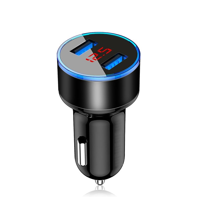 Car Charger 3.1A LED Display USB Phone Charger for Xiaomi Samsung IPhone 12 11 Pro 7 8 Plus Mobile Phone Adapter Car-Charger