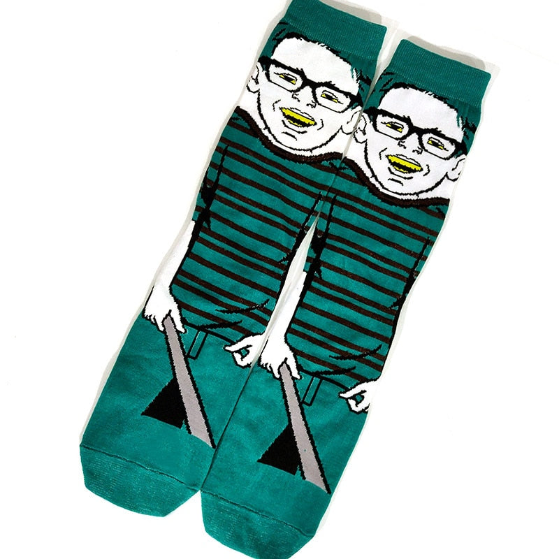 Simpsons Cartoon Anime Funny Socks Men Hip Hop Print Novelty Crazy Sokken Hip Hop Unisex Comfortable Skateboard Happy Meias