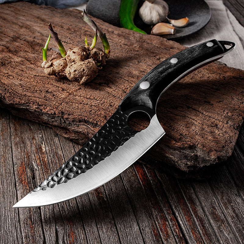 Stainless Steel Kitchen Boning Knife Fishing Knife Meat Cleaver Handmade Forged Chef Outdoor Cooking Cutter Butcher Knife Tool