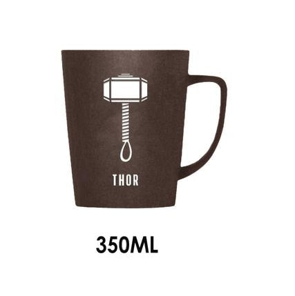 350ML/520ML Super Hero Avenger Infinity Mugs With Cover and Spoon Pure Color Mugs Cup Kitchen Tool Gift