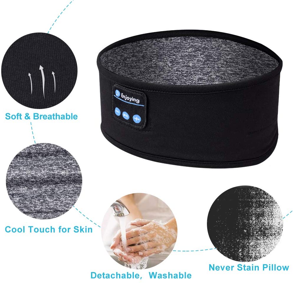 Bluetooth Headphone Wireless Headband scarf Sports Headsets Yoga Hands-Free Earphone Soft Warm Hat Smart Cap with Microphone