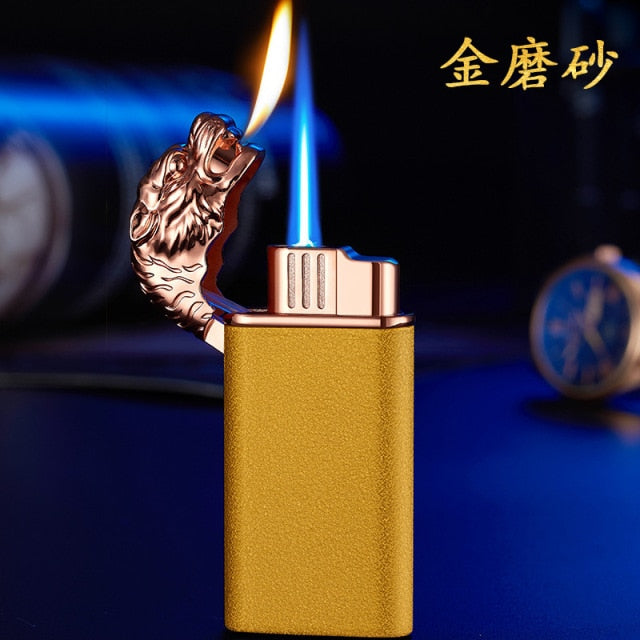 New Creative Dragon Double Fire Lighter Jet Flame Open Fire Conversion Windproof Inflatable Lighter Novelty Men's Gift