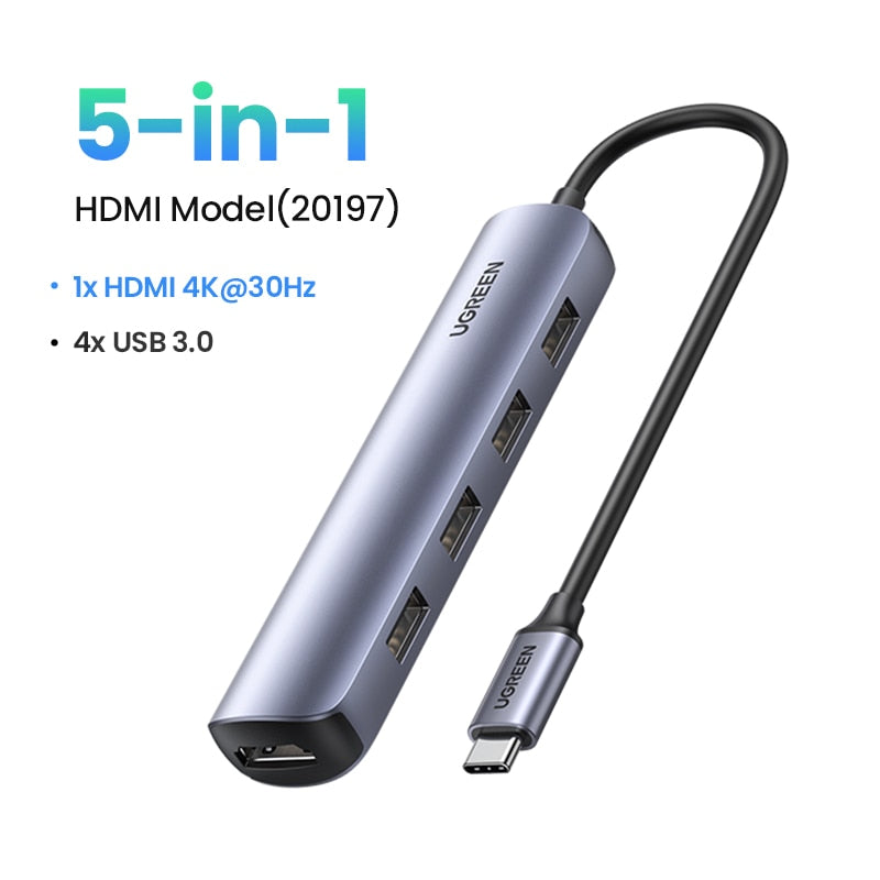 UGREEN USB HUB 4K HDMI Adapter USB C to RJ45 USB 3.0 PD 100W Dock for MacBook Pro Air M2 M1 USB-C Type C 3.1 Splitter USB C HUB