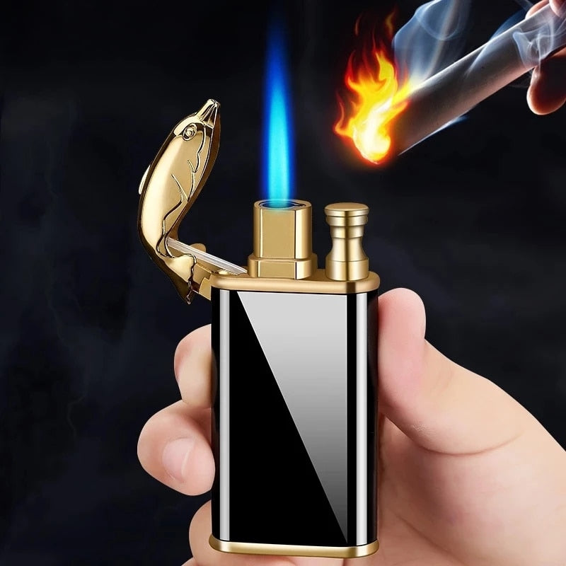 New Creative Dragon Double Fire Lighter Jet Flame Open Fire Conversion Windproof Inflatable Lighter Novelty Men's Gift