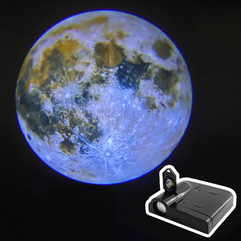 Lámpara de proyección Aurora Moon Galaxy, fondo creativo, atmósfera, luz nocturna, proyector de tierra, lámpara de fotografía para regalo de cumpleaños