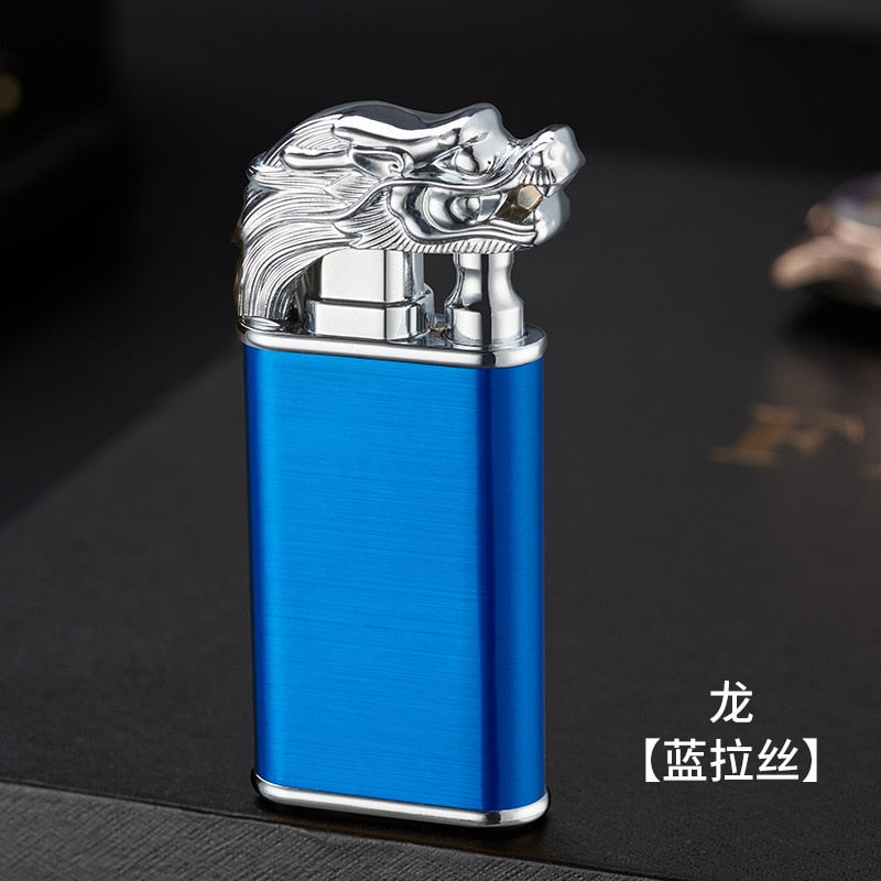 New Creative Dragon Double Fire Lighter Jet Flame Open Fire Conversion Windproof Inflatable Lighter Novelty Men's Gift