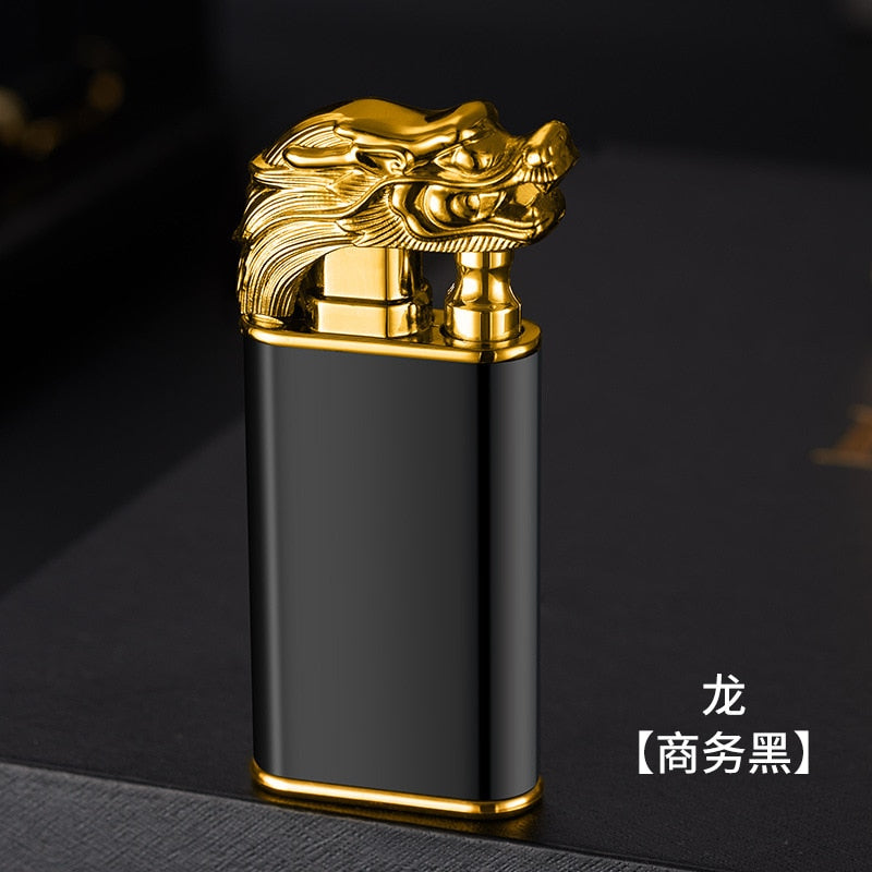 New Creative Dragon Double Fire Lighter Jet Flame Open Fire Conversion Windproof Inflatable Lighter Novelty Men's Gift