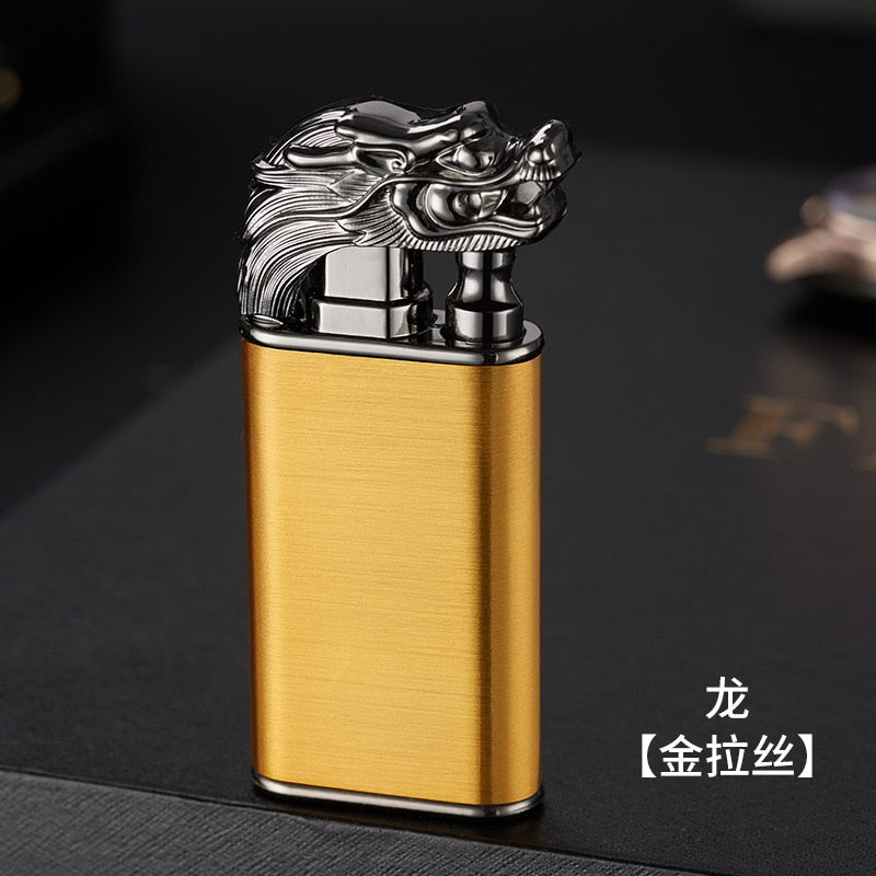 New Creative Dragon Double Fire Lighter Jet Flame Open Fire Conversion Windproof Inflatable Lighter Novelty Men's Gift