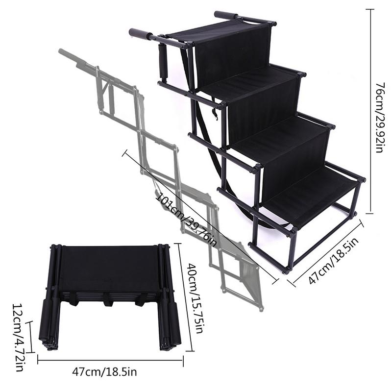 Folding Dog Stairs Portable Collapsible Step Stool Ladder Step Folding Step Stool For Pets And Dogs Indoor Outdoor Foldable Pet