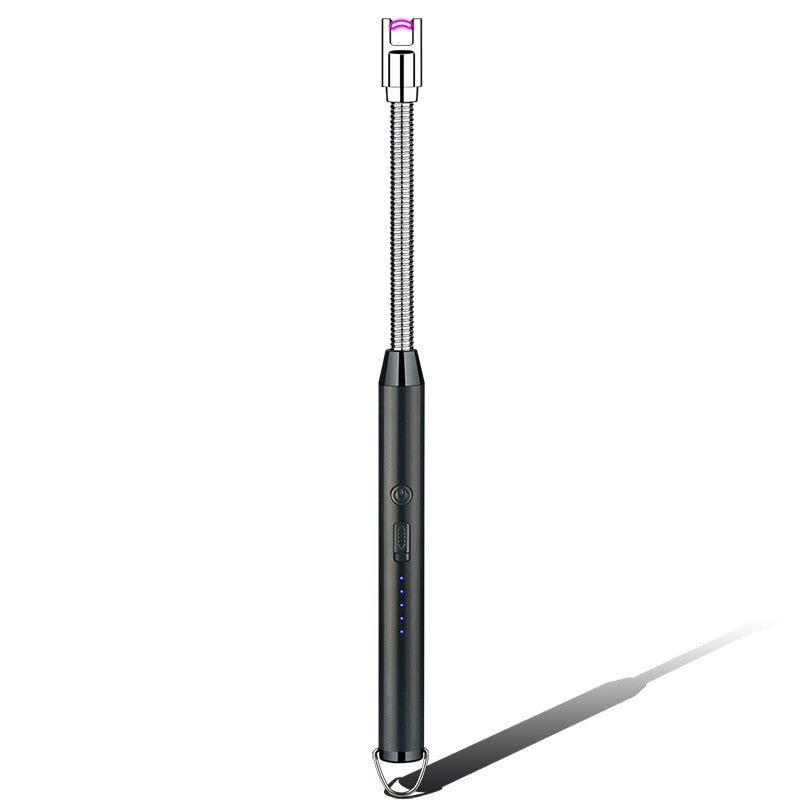 360° Electric Arc BBQ Lighter USB Windproof Flameless Plasma Ignition Long Kitchen Lighters Gas Lighter for Candle Gas Stove