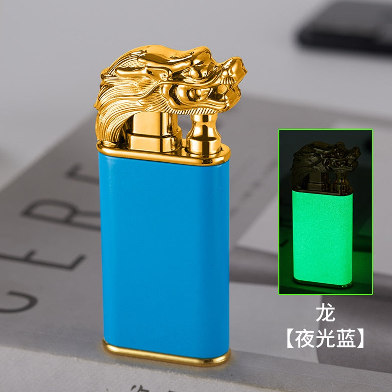 New Creative Dragon Double Fire Lighter Jet Flame Open Fire Conversion Windproof Inflatable Lighter Novelty Men's Gift