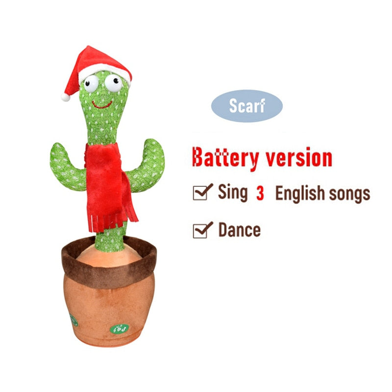 Dancing Cactus Repeat Talking Toy Electronic Plush Toys Can Sing Record Lighten Battery USB Charging Early Education Funny Gift
