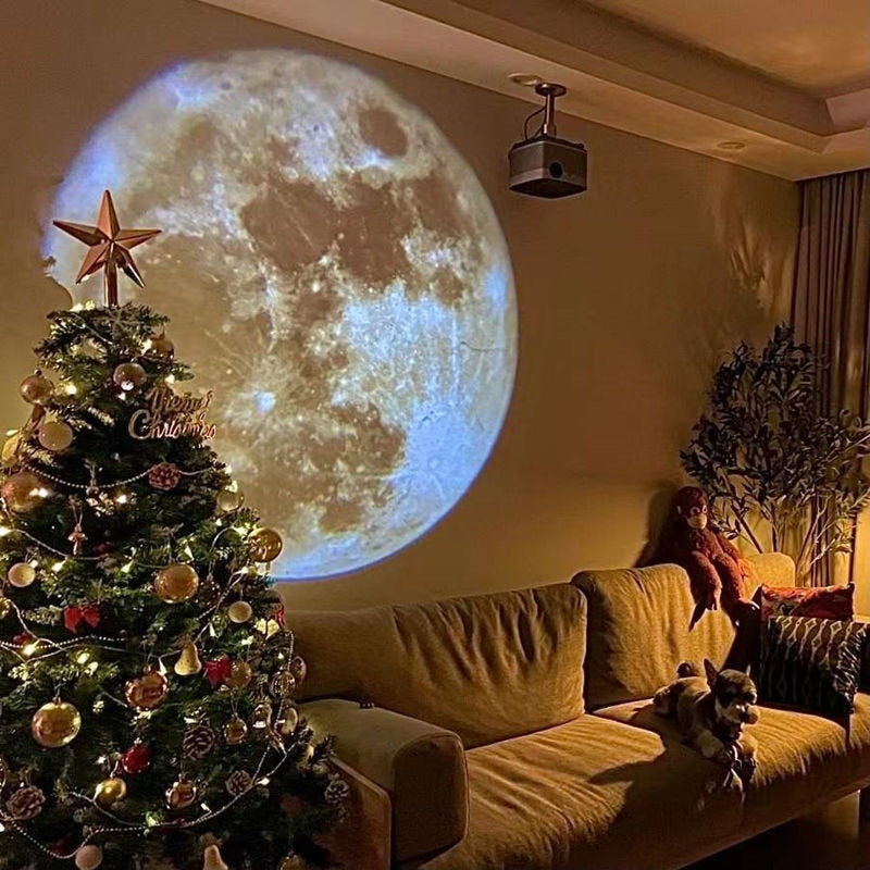 Lámpara de proyección Aurora Moon Galaxy, fondo creativo, atmósfera, luz nocturna, proyector de tierra, lámpara de fotografía para regalo de cumpleaños